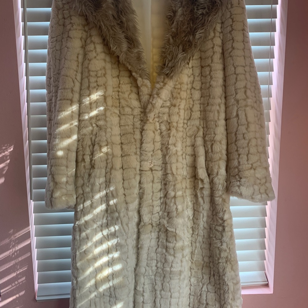 Men’s faux fur trench style coat